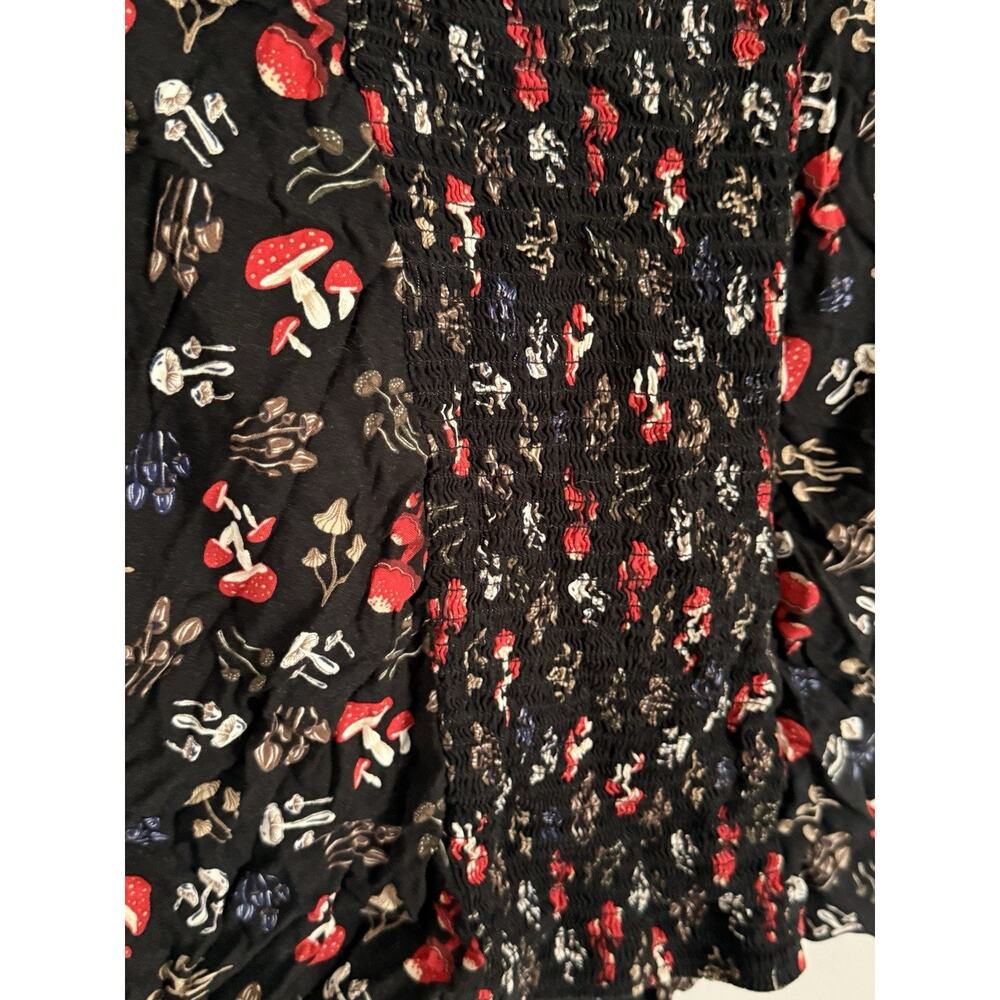 Thorn and Fable Mushroom Print Corset Blouse Top Cottagecore Fairy Milkmaid Sz L - Picture 4 of 5